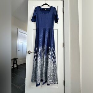 LuLaRoe Elegant Ana Dress, Frozen inspired dress, size large, Unicorn!!!